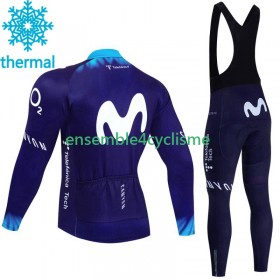 Tenue Maillot M/L + Collant à Bretelles Hiver Thermal Fleece Movistar 2023